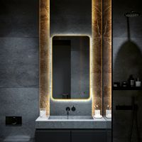 Зеркало Abber See 60 AG6112SCG с подсветкой Золото с бесконтактным выключателем и диммером — фото 2, Мебель для ванной