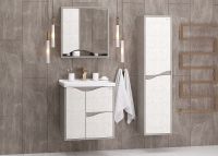 Товар: Зеркальный шкаф Onika Брендон 60.00 206084 Камень светлый Бетон крем - фото 4 Зеркальный шкаф Onika Брендон 60.00 206084 Камень светлый Бетон крем — фото 4, Мебель для ванной