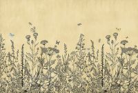 Фреска Ortograf Flora 31063 Фактура бархат FX Флизелин (4*2,7) Бежевый, Цветы/Бабочки — фото 2, Фрески