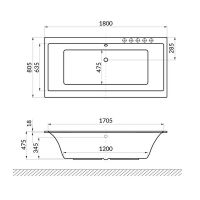 Товар: Акриловая ванна Excellent Pryzmat Slim 180x80 WAEX.PRY18WHS без гидромассажа - фото 6 Акриловая ванна Excellent Pryzmat Slim 180x80 WAEX.PRY18WHS без гидромассажа — фото 6, Ванны