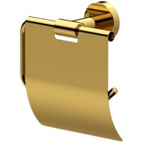 Держатель туалетной бумаги Whitecross Ergo gold ER2262GL с крышкой Золото — фото 1, Держатели туалетной бумаги