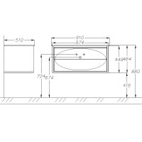 Тумба под раковину Opadiris Ибица 90 00-00007080 подвесная Белая глянцевая Золото — фото 7, Мебель для ванной