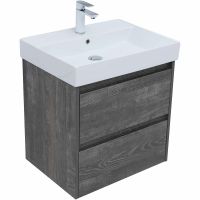 Тумба с раковиной Aquanet Nova Lite 60 305233 подвесная Дуб серый — фото 4, Тумбы с раковиной
