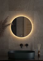 Зеркало Defesto Opti 50x50 DF 2852S с подсветкой 12W-3000К/Сенсорный выключатель/Теплый белый свет — фото 2, Зеркала в ванную комнату