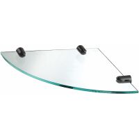 Стеклянная полка WasserKRAFT K-533GM угловая Оружейная сталь — фото 1, Полки для ванной и душа