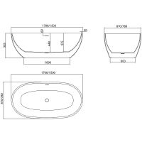 Товар: Акриловая ванна Grossman Classic 170х87 GR-2503 без гидромассажа - фото 7 Акриловая ванна Grossman Classic 170х87 GR-2503 без гидромассажа — фото 7, Ванны