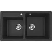 Кухонная мойка Ulgran Classic U-200-344 Ультра-черная — фото 1, Кухонные мойки