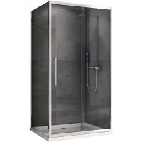 Душевой уголок Abber Schwarzer Diamant 150x60 AG30150H-S60 профиль Хром стекло прозрачное — фото 1, Прямоугольные душевые уголки