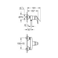 Смеситель для душа Grohe Bauflow 23755000 Хром — фото 3, Смесители