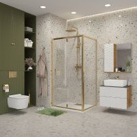 Товар: Душевой уголок Niagara Nova 100х70 NG-43-10AG-A70G профиль Холодное золото стекло прозрачное - фото 2 Душевой уголок Niagara Nova 100х70 NG-43-10AG-A70G профиль Холодное золото стекло прозрачное — фото 2, Душевые уголки