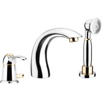 Смеситель на борт ванны Webert Aurora AU850701017 Хром Золото — фото 1, Смесители