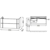 Тумба под раковину Jacob Delafon Nouvelle Vague 80 EB3030-G91 подвесная Аквамарин — фото 4, Тумбы под раковину