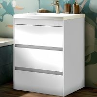 Тумба под раковину Art&Max FAMILY-580-3C-PIA-BL Белый глянец — фото 1, Мебель для ванной