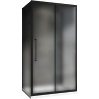 Душевой уголок Abber Schwarzer Diamant 140x80 AG30140BMH-S80BM-S80BM профиль Черный стекло матовое — фото 2, Прямоугольные душевые уголки