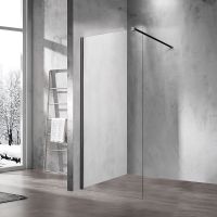 Душевая перегородка Vincea Walk-In 80 VSW-1H800CLB профиль Черный матовый стекло прозрачное — фото 1, Душевые перегородки