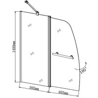 Шторка на ванну Grossman GR-100/2 120 Хром — фото 3, Шторки для ванной распашные