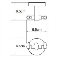 Двойной крючок WasserKRAFT Rhein K-6223D Хром — фото 3, Крючки для полотенец
