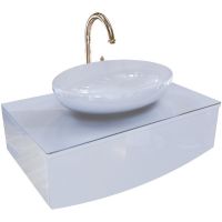 Тумба под раковину 1MarKa Nega 80П Ц0000002813 подвесная Белый глянец — фото 1, Тумбы под раковину