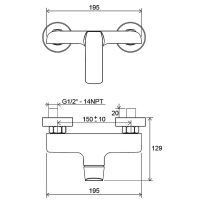 Смеситель для душа Ravak Flat FL 032.00/150 X070121 Хром — фото 3, Смеситель для душа