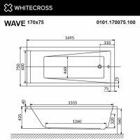 Товар: Акриловая ванна Whitecross Wave 170x75 0101.170075.100 без гидромассажа - фото 4 Акриловая ванна Whitecross Wave 170x75 0101.170075.100 без гидромассажа — фото 4, Ванны