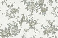 Обои Prima Italiana Ducale 80204 Винил на флизелине (1,06*10,05) Белый/Серый/Голубой, Цветы/Птицы — фото 2, Обои для стен