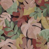 Обои Grandeco Perfect Harmony PH 3011 Винил на флизелине (0,53*10,05) Розовый/Коричневый/Зеленый, Листья — фото 1, Обои для стен