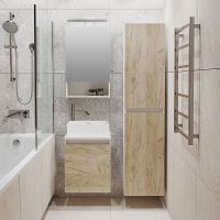 Тумба под раковину Runo Бари 40 00-00001372 подвесная Крафт дуб Белая — фото 9, Тумбы под раковину