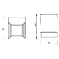 Стакан для зубных щеток Whitecross Cubo gunmetal CU2430GM Оружейная сталь — фото 2, Мыльницы