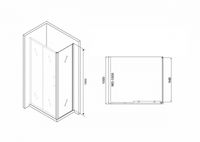 Душевая стенка Abber Schwarzer Diamant 100 S100B профиль Черный стекло прозрачное — фото 4, Боковые стенки