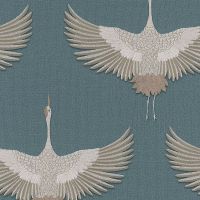 Обои Marburg Otaru 34581 Винил на флизелине (1,06*10,05) Бирюзовый/Бронзовый, Птицы — фото 2, Обои для стен