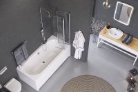 Шторка на ванну Excellent Fliper 120 R KAAX.1309.1200.PR Хром Прозрачный — фото 3, Неподвижные шторки для ванной