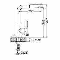 Смеситель для кухни Alveus Siros-P Chr-BR 1132901 Брашированная сталь — фото 3, Смесители для кухни