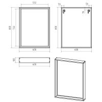 Зеркало Brevita Dallas 60 DAL-02060-074 с подсветкой Дуб Галифакс олово с сенсорным выключателем — фото 7, Мебель для ванной