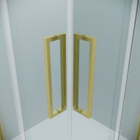 Душевой уголок Grossman Cosmo 80х80 300.K33.02.8080.32.00 профиль Золото сатин стекло прозрачное — фото 8, Душевые уголки