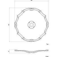 Розетка потолочная Европласт 1.56.016 480x43x480 мм — фото 3, Колонны