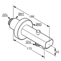Излив для смесителя Kludi MX 1350105 Хром — фото 2, Изливы