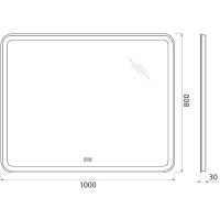 Зеркало BelBagno SPC-MAR-1000-800-LED-TCH-WARM с подсветкой с подогревом с сенсорным выключателем — фото 9, Мебель для ванной