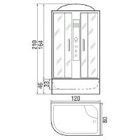 Душевая кабина River Dunay 120x80 МТ R 10000000125 с поддоном — фото 3, Душевые кабины