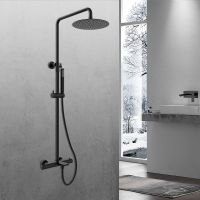 Душевая система Vincea Vogue VSFS-1V1TMB с термостатом Черная матовая — фото 2, Душевые стойки