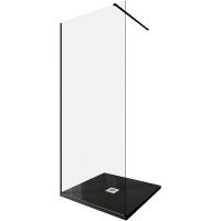 Душевая перегородка Allen Brau Infinity 1 90 3.21009.BBA профиль Черный браш стекло прозрачное — фото 1, Душевые перегородки