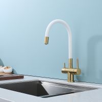 Смеситель для кухни Splenka S70.64.03 Золото матовое Белый — фото 25, Смесители для кухни