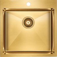 Кухонная мойка Paulmark Kroner 51 PM215151-BG Брашированное золото — фото 1, Кухонные мойки