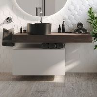 Товар: Тумба с раковиной STWORKI Ольборг 120 481989 подвесная Белая матовая Дуб карпентер - фото 10 Тумба с раковиной STWORKI Ольборг 120 481989 подвесная Белая матовая Дуб карпентер — фото 10, Мебель для ванной