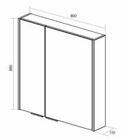 Зеркальный шкаф 1MarKa Gaula 80 У92543 Графит матовый — фото 6, Мебель для ванной