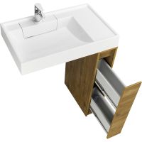 Тумба под раковину Aquaton Лондри 80 1A267101LHDR0 Дуб Рустикальный без фасада — фото 5, Мебель для ванной