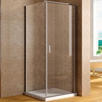 Душевой уголок Aquanet Cinetic AE12-N-90H190U-CT + AE12-F-90H190U-CT 90х90 R 254231 профиль Хром стекло прозрачное — фото 1, Прямоугольные душевые уголки