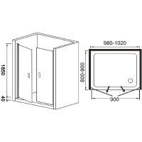 Душевая дверь в нишу River Suez 100 МТ 10000001116 профиль Матовый хром стекло матовое — фото 3, Распашные душевые двери