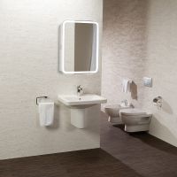 Зеркальный шкаф Silver Mirrors Фиджи Flip 50 LED-00002471 с подсветкой Белый — фото 4, Зеркальные шкафы в ванную