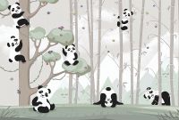 Фреска детская Ortograf Для самых маленьких 33699 Фактура флок FLK Флизелин (4*2,7) Серый, Животные/Деревья — фото 2, Фрески