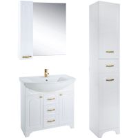 Зеркало со шкафом Bellezza Тиффани 85 Белая — фото 5, Зеркальные шкафы в ванную